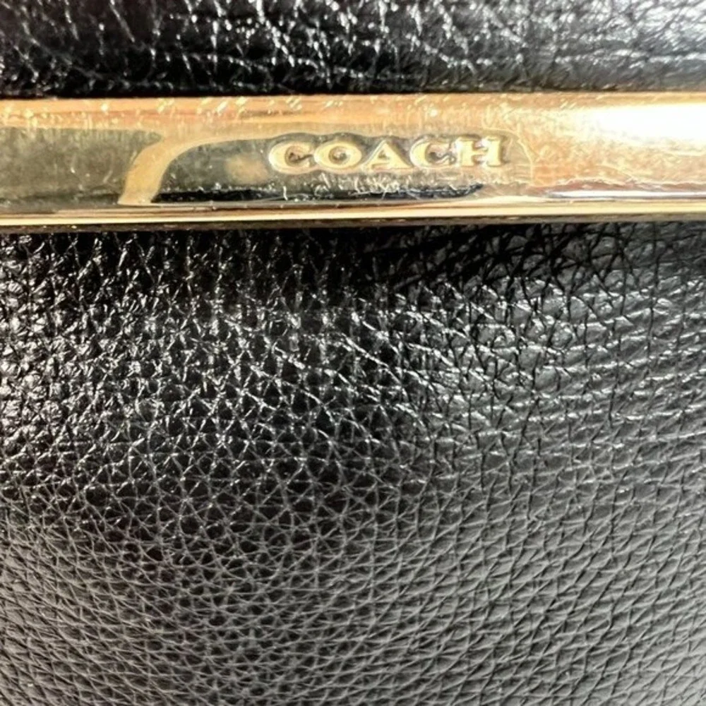 Coach Madison Black Leather Double‎ Zip Satchel Cross Body Bag Purse 2014